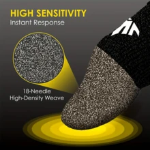 Silver Fiber Game Finger Sleeves For Mobile Games Lightweight And Breathable Not Tight To Wear Game Superconducting Silver Fiber Finger Cots For Storage Bag And Game Thumb Gloves Gift Box Anti Slip And Sweat Proof High Sensitivity Suitable - Multicolor - View 3