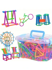 100/200/300/400pcs STEM Magic Wand Building Blocks Set - Teens Constructive Toy, Inspiring Imagination, Engineering Kit, Multicolor Shapes, Perfect Gift For Birthday, Holiday, Back To School - Multicolor - View 3