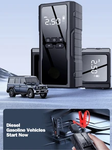 Portable 39800 MAh Fast Charge 12V Jump Starter Smart Car Battery & Power Bank, Car Starter Accessories With Emergency Multimode Flash Light For (5.0L Gas /3-Liter Fuel Vehicle) And Trucks 5.0L Gasoline, Compact Easy-To-Use Battery Booster For Men Women.