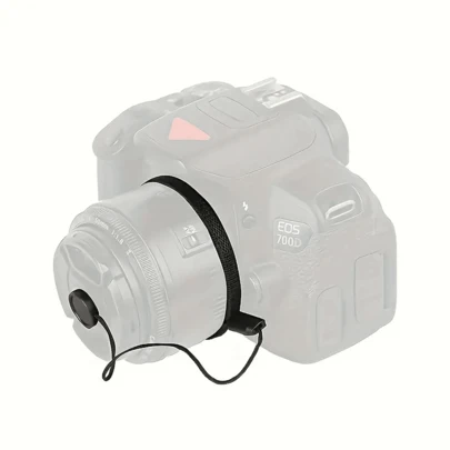 2 יחידות מחזיק כובע עדשה, מחזיק רצועת כובע מצלמת SLR מחזיק רצועת כבל קליפס לניקון/// אולימפוס/, שרוך עדשה למצלמה DSLR כובע עדשה נגד אבדן מחרוזת