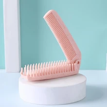 1pc 2-In-1 Foldable Hairbrush, Compact Travel Brush With Coarse & Fine Teeth For Straightening & Curling Hair