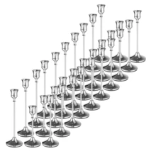 12 件优雅浪漫的欧式晚餐蜡烛、婚礼装饰、6 件金属烛台，用于桌面中心装饰、锥形烛台、家居装饰 - 銀色 - 查看 9