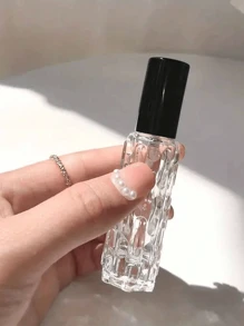 4 pezzi - 10/15ml Bottiglia da viaggio portatile per profumo, contenitore cosmetico ricaricabile trasparente con tappo artistico, perfetto per tonico, soluzione di bellezza portatile, accessori da viaggio ideali, articoli essenziali per le vacanze, piccolo profumo da donna e uomo, ideale per spiaggia