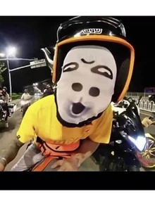 1pc Funny Mask Face Disguise, Party Atmosphere Prop, Graduation Ceremony Costume Accessory - Multicolor - View 3