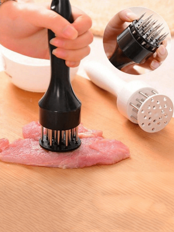 1pc 16-Needle Meat Tenderizer Tool, Ultra-Sharp Stainless Steel Needle Blades, Professional Kitchen Gadget For Tenderizing And Cooking Grilled, Marinated Meats, Steaks, Beef And Poultry, Kitchen Tool, Kitchen Accessory (Random Color)