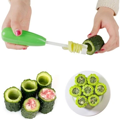 多功能蔬菜水果去核器套装，包括打孔器、去核器、水果蔬菜去核工具、厨房小工具