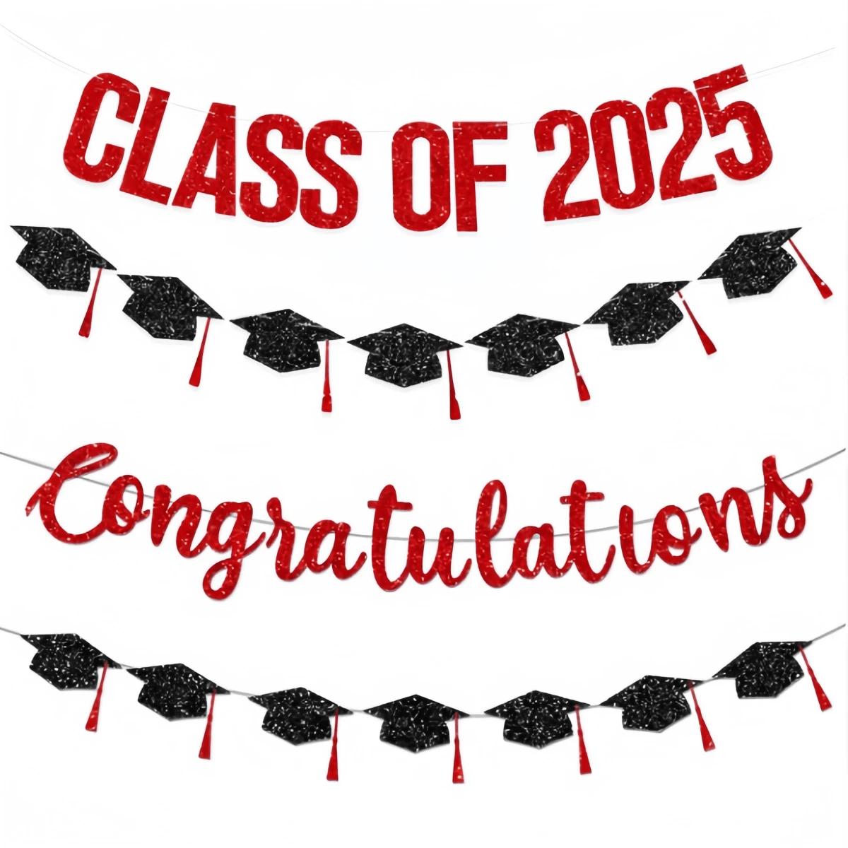 Neue Klasse von 2025 / Glückwunsch Abschlussfeier Dekorations-Banner mit Bachelor-Hut, Hochzeitssegen Banner Abschlussfeier Dekorations-Banner