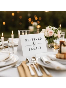 5/10/20 piezas Tarjetas de asiento reservado para boda, adecuadas para decoración de mesa de banquete de familia, compromiso y boda, decoración de boda, suministros de boda, fiesta, restaurante - Multicolor - Ver 2
