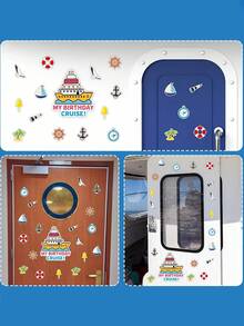 19Pcs Cruise Door Decorations, Birthday Magnetic Cruise Ship Magnets Funny Door Decorations For Stateroom Cabin Door,Nautical Cruise Theme Party, Anniversary Cruise For Happy Birthday Carnival Party Supplies Favors On Cruise Gifts Graduation,Wall Decor - Multicolor - View 6