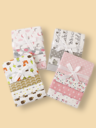 4pcs Baby Swaddle Blankets, Star & Car Printed Soft Flannel Wrap Blankets
