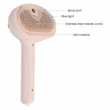 3-In-1 Steam Cat Brush With Water Spray Blue Light Disinfection - Usb Rechargeable, Self-Cleaning Pet Grooming Tool For Cats & Dogs