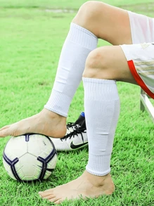 1 paio di parastinchi traspiranti, protezione per le ginocchia, manicotti per le gambe per sport, maniche protettive da esterno per il calcio