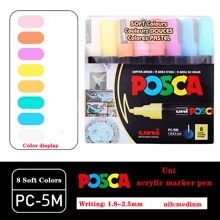 Set de marcadores acrílicos UNI Feutre, nuevo empaque, PC-1M, PC-3M, PC-5M, bolígrafo para póster publicitario POP, dibujo, manualidades de arte para estudiantes, útiles escolares