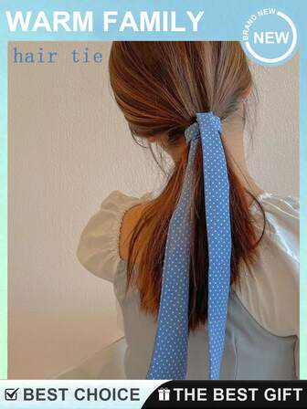 4pcs Women's Floral & Dotted Blue & White Print Silk Scarves, Elegant & Versatile Hair Accessories - Suitable For Daily, Casual, Party, Commute, Vacation Use - Hair Ties, Headbands, Turbans, Headscarves Winter Hair Bands Warm Head Wrap