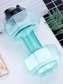 1pc Plastic Dumbbell Shape Water Bottle, Refillable, Large Capacity Sports Water Container, Creative & Personal Plastic Cup' - Multicolor - View 5