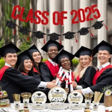 Neue Klasse von 2025 / Glückwunsch Abschlussfeier Dekorations-Banner mit Bachelor-Hut, Hochzeitssegen Banner Abschlussfeier Dekorations-Banner