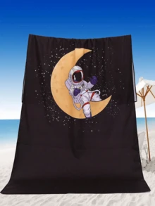 1pc Extra Large, Extra Thick, Absorbent And Warm 90*180cm Microfiber Beach Towel - Multicolor - View 9