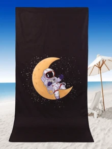 1pc Extra Large, Extra Thick, Absorbent And Warm 90*180cm Microfiber Beach Towel - Multicolor - View 8