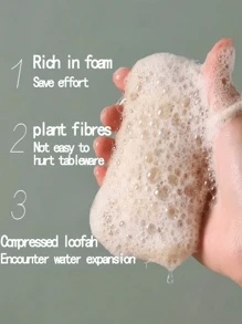 1/2/3/4/5Pcs Natural Loofah Exfoliating Body Scrub - Gentle Shower & Bath Sponge For Men And Women, Daily Use Or Kitchen Cleaning