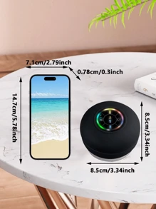 Tragbarer kabelloser Lautsprecher mit großem Saugnapf - Mini Subwoofer für Zuhause, Saugnapf Lautsprecher für Schreibtisch & Bad, wasserdicht