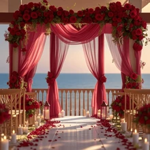1 Stück klassischer romantischer burgunderroter Tüll-Stoff, für Hochzeitsbogen Dekoration, Tischläufer, Stuhlschärpe und verschiedene Dekorations-Anlässe wie Valentinstag, Abschlussfeier