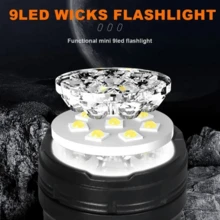 KENSUN 1 件超亮 9 LED 手电筒 Type-C 可充电手电筒带 COB 侧灯带尾磁灯 EDC 手电筒适用于户外露营工作徒步旅行