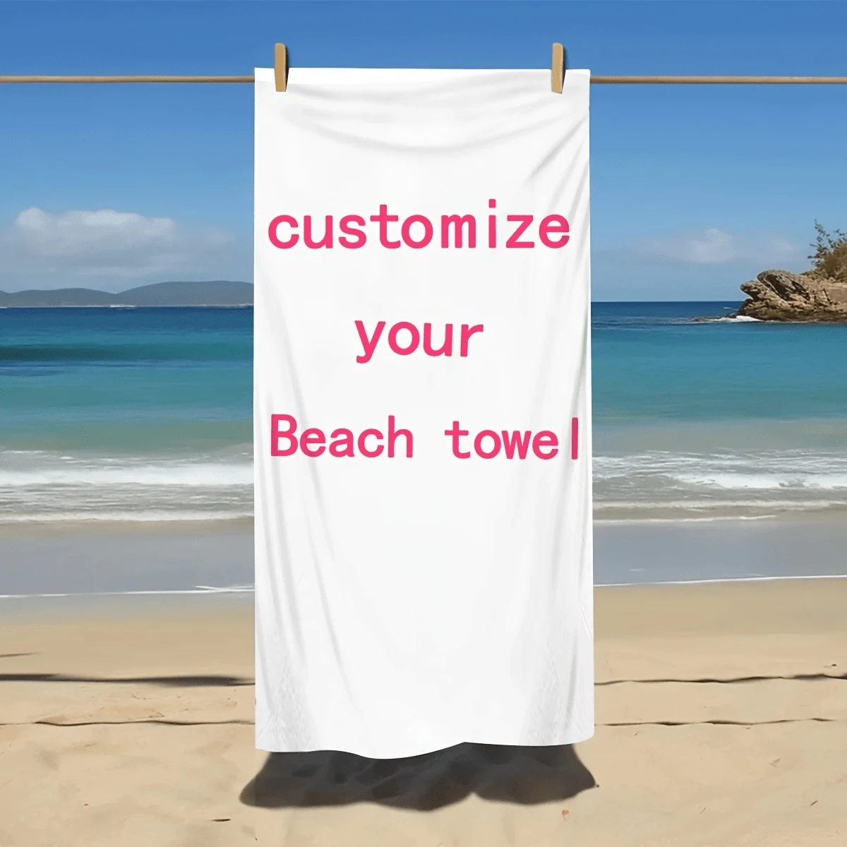 Portable And Personalized Beach Towel - Super Soft Polyester Fiber, Quick-Drying & Highly Absorbent, Suitable For Beaches, Pools, Camping And Traveling - A Perfect Gift For Family And Friends, Beach Blanket