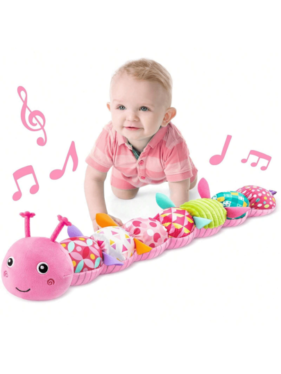 Baby Toys 0-6 Months, Baby Soft Stuffed Animal Toys With Multi Textures,Rattle,Crinkle,Baby Girl Gift, Baby Girl Toys 6 To 12 Months,Infant 3 4 5 7 8 9 Months Old Baby Toys,Caterpillar