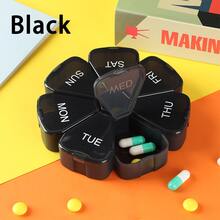 一周七天藥盒便攜7格藥片、藥片、保健產品、分裝藥盒、花瓣形狀藥盒 - 彩色 - 查看 6