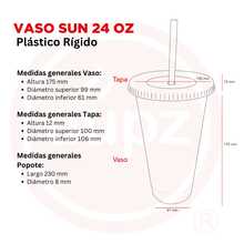 Paquete 20 Vasos Reusables Con Popote Para Bebidas Frías 24 Oz - Negro - Ver 3