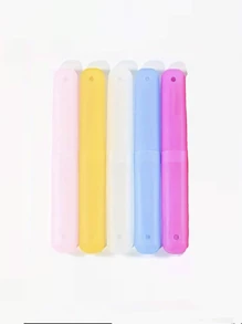 5pcs/1pc ToothbrushBox Travel Portable Set Candy ColoredFrosted Felt Toothbrush Head ProtectiveCover Dustproof Dental Tool Storage Colorful Portable Toothbrush Holder ForTravel And Home Use!