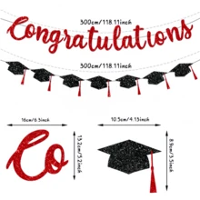 Neue Klasse von 2025 / Glückwunsch Abschlussfeier Dekorations-Banner mit Bachelor-Hut, Hochzeitssegen Banner Abschlussfeier Dekorations-Banner