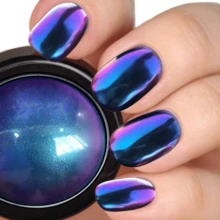 0.5g/盒变色龙镀铬指甲粉 - 具有多镀铬镜面效果的蓝色变色镀铬指甲粉，魔术变色龙云母镀铬颜料 - 紫羅蘭色 - 查看 2