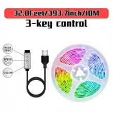 1 卷 5050 RGB LED 电视智能灯带 - 灵活、粘合、变色、可调光、防水 - 非常适合电视背景、游戏室、圣诞节、节日派对、情人节装饰和环境照明