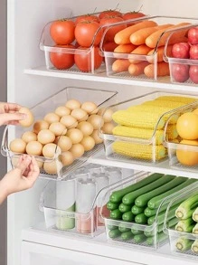 3pcs/2pcs/1pc Simple Transparent Refrigerator Drawer Style Food Storage Boxes, Kitchen Organizer Racks, Kitchen Organization & Storage Boxes, Tableware Divider Organizer, Fruit & Vegetable Freezer Fresh Keeping Containers, Kitchen Accessories, Kitchen Decor, Organizing & Storage, Kitchen Supplies, Fridge Organizer, Storage Containers, Food Storage Containers, Kitchen Organization, Kitchen Utensils, Home Essentials, Pantry Organizer, Back To School Supplies