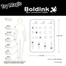 Tecnología de tatuaje no permanente Boldink - Nuevos diseños de tatuajes de corazón, luna, sol y estrella. Pegatinas de tatuaje que duran 1-2 semanas, diseños de tatuajes detallados sin brillo, excelente opción para tatuajes temporales, pegatinas de tatuaje temporal para mujeres - Negro - Ver 4