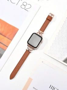 Leather Watchband Compatible With 38/40/41/42/44/45/46/49mm Watch Series, Compatible With Watch Series Ultra/SE/10/9/8/7/6/5/4/3/2/1 - Black - View 8