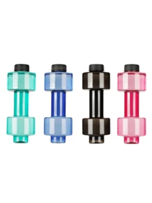1pc Plastic Dumbbell Shape Water Bottle, Refillable, Large Capacity Sports Water Container, Creative & Personal Plastic Cup' - Multicolor - View 6