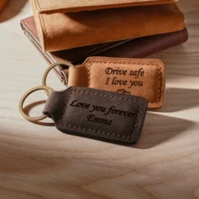 [Custom]Personalized Leather Keychain, Men Custom Gift, Genuine Leather Gift, Anniversary For Him, Customized Keychain, Men Key Ring - Multicolor - View 5