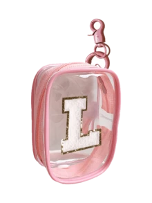 Portable Mini Transparent Zipper Storage Bag, Embroidered Letters On Towels, Compact Multifunctional Storage Device, Headphone And Charger Case With Keychain, Transparent Travel Accessories, Exquisite And Compact, Suitable For Storing Small Items, Data Cable Storage Bag, Bracelet Bag,Clay Figurine Model Portable Bag, Storage Bag, Transparent Pvc Material, Waterproof And Stain Resistant - Pink - View 33