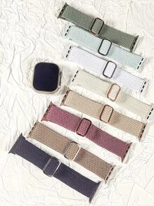Braided Stretchy Apple Watch Bands Compatible With Apple Watch Dial 38mm 40mm 41mm 42mm 44mm 45mm 46mm 49mm Women Men, Adjustable Nylon Solo Loop Elastic Straps Compatible With Apple Watch Series 10 9 8 7 6 5 4 3 SE Ultra