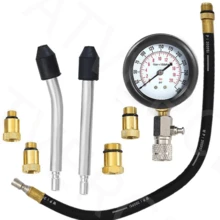 Medidor Compresión Cilindros Motor Kit Compresómetro Auto - Negro - Ver 3