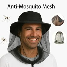 1/2 pieza Red Antiinsectos, Malla Anti-Mosquitos para exteriores, Protección contra Moscas y Bichos | Ultra Grande y Larga, Agujeros Extra Finos para Camping, Senderismo, Pesca, se Adapta a Todos los Sombreros