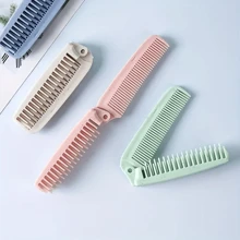 1pc 2-In-1 Foldable Hairbrush, Compact Travel Brush With Coarse & Fine Teeth For Straightening & Curling Hair