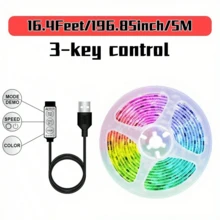 1 卷 5050 RGB LED 电视智能灯带 - 灵活、粘合、变色、可调光、防水 - 非常适合电视背景、游戏室、圣诞节、节日派对、情人节装饰和环境照明