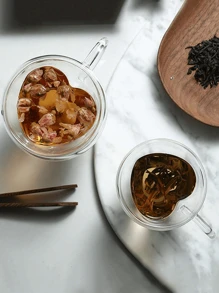 1 pièce Tasse à thé en forme de cœur d'amour - Tasse à café en verre transparent créative en forme de cœur, Mug isotherme à double paroi pour le lait, Mug à jus avec anse, Retour à l'école