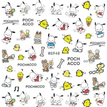 Sanrio Pegatinas de arte de uñas lindas de Sanrio - pegatinas de anime autoadhesivas que incluyen Cinnamoroll, Pompompurin, My Melody y Kuromi, Hello Kitty, con acabado brillante, plástico duradero, colores vívidos, adecuado para manicura y pedicura DIY, aplicable para fiestas, cumpleaños y regalos festivos