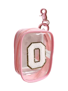 Portable Mini Transparent Zipper Storage Bag, Embroidered Letters On Towels, Compact Multifunctional Storage Device, Headphone And Charger Case With Keychain, Transparent Travel Accessories, Exquisite And Compact, Suitable For Storing Small Items, Data Cable Storage Bag, Bracelet Bag,Clay Figurine Model Portable Bag, Storage Bag, Transparent Pvc Material, Waterproof And Stain Resistant - Pink - View 15