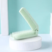 1pc 2-In-1 Foldable Hairbrush, Compact Travel Brush With Coarse & Fine Teeth For Straightening & Curling Hair