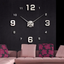 1 pieza Reloj de plata estilo nórdico para sala de estar, reloj de plata autoadhesivo y silencioso de bricolaje para decoración, reloj de pared de plata digital y silencioso, reloj de pared de acrílico creativo de plata, reloj de pared de plata para dormitorio y sala de estar, decoración de Pascua, regalo de fiesta, cumpleaños, graduación, decoración de habitación, reloj digital, despertador